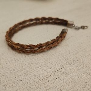 Braided horse hair 2 strand Brown Bracelet